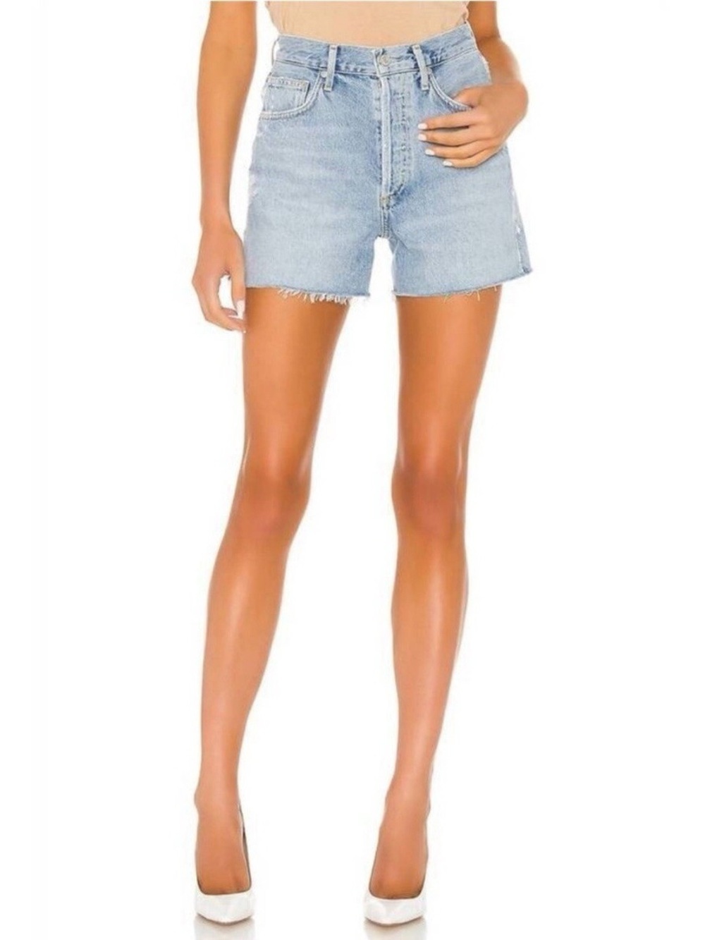 AGOLDE DEE Jean Short Cutoff High-Rise Light Blue Denim Shorts Parker Vintage 28